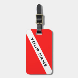 SCUBA DIVER. DIVERS VLAG SIGN.PERSONAL BAGAGELABEL