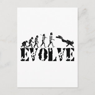 Scuba Diver Diving Evolution Sports Art Briefkaart
