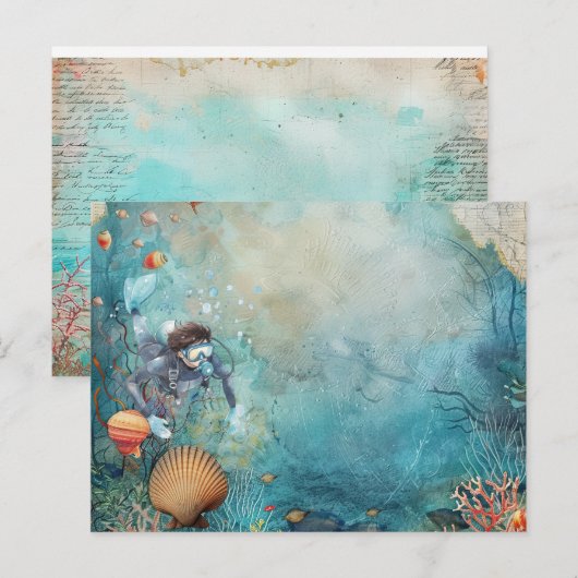 Scuba Diver Diving underwater Briefkaart (Voorkant / Achterkant)