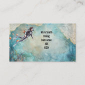 Scuba Diver Diving underwater  Visitekaartje (Voorkant)