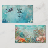 Scuba Diver Diving underwater Visitekaartje (Voorkant / Achterkant)