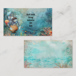 Scuba Diver Diving underwater  Visitekaartje