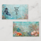 Scuba Diver Diving underwater  Visitekaartje (Voorkant / Achterkant)