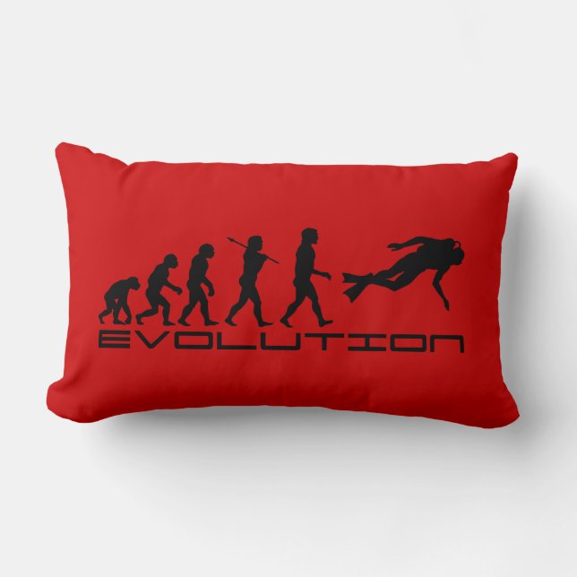 Scuba Diver Diving Water Sport Evolution Art Kussen (Voorkant)