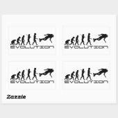 Scuba Diver Diving Water Sport Evolution Art Rechthoekige Sticker (Vel)