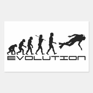 Scuba Diver Diving Water Sport Evolution Art Rechthoekige Sticker