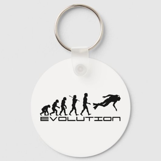 Scuba Diver Diving Water Sport Evolution Art Sleutelhanger (Voorkant)