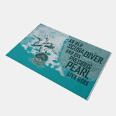 Scuba Diver Doormat, Retro Maps Deurmat (Schuin)