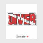 Scuba Diver Down Flag Weathered Sticker (Vel)