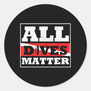 Scuba Diver Down Vlag Alle Duiken Duiken Grafisch Ronde Sticker