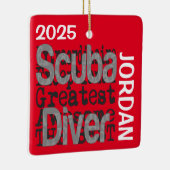 Scuba Diver Extraordinaire CUSTOM Keramisch Ornament (Rechts)