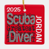 Scuba Diver Extraordinaire CUSTOM Keramisch Ornament (Voorkant)