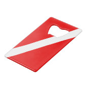 Scuba Diver Flag Creditkaart Flessenopener (Voorkant Gekanteld)