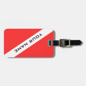 SCUBA DIVER FLAG PERSONAL BAGAGELABEL (Voorkant horizontaal)