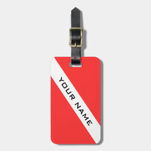 SCUBA DIVER FLAG PERSONAL BAGAGELABEL