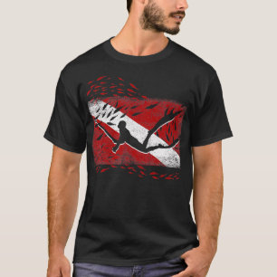 Scuba Diver Flag Snorkeling Diving Freediving Spea T-shirt