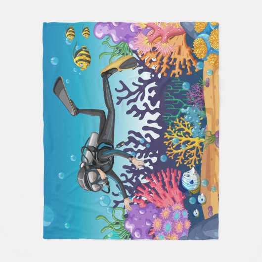 Scuba Diver fleece dekens (Voorkant)