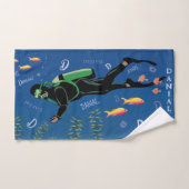 SCUBA Diver gepersonaliseerd Bad Handdoek (Handdoek)