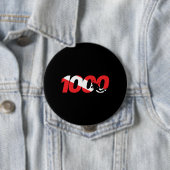Scuba Diver Gift - 1000th Dive - Diver Down Diving Ronde Button 4,0 Cm (In situ)