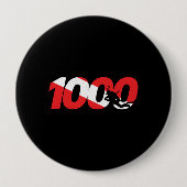 Scuba Diver Gift - 1000th Dive - Diver Down Diving Ronde Button 4,0 Cm (Voorkant)