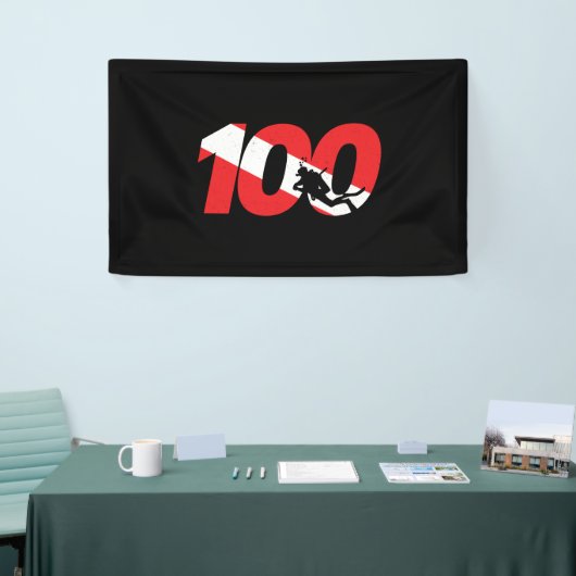 Scuba Diver Gift - 100th Dive - Diver Down - Scuba Spandoek (Beurs)
