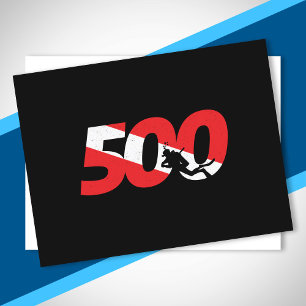Scuba Diver Gift - 500th Dive - Diver Down Diving Briefkaart