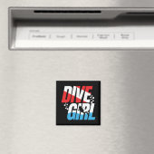 Scuba Diver Gift for Women, Dive Girl Scuba Diving Magneet (Insitu (Vaatwasser))