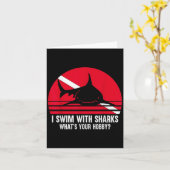 Scuba Diver Gift Shark Ocean  duiken Kaart (Gele Bloem)