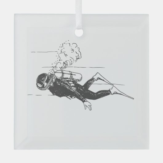 Scuba Diver Glas Ornament (Voorkant)