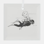 Scuba Diver Glas Ornament (Achterkant)