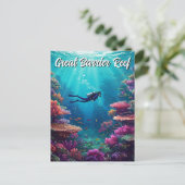 Scuba Diver Great Barrier Reef Briefkaart (Staand voorkant)