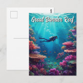 Scuba Diver Great Barrier Reef Briefkaart (Voorkant / Achterkant)