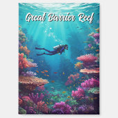 Scuba Diver Great Barrier Reef Magneet (Voorkant)
