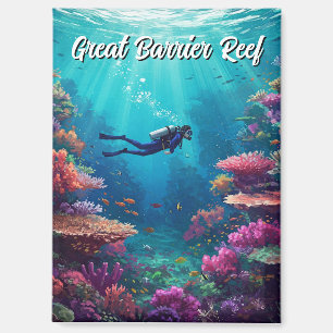 Scuba Diver Great Barrier Reef Magneet