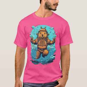Scuba Diver Groundhog Onderwater Scuba Diving Snor T-shirt