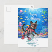 Scuba diver Happy Birthday underwater Briefkaart (Voorkant / Achterkant)