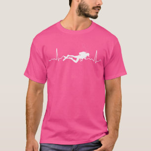 Scuba Diver Heartbeat Onderwater Ocean Surfer Divi T-shirt