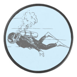 Scuba Diver Hockey Puck