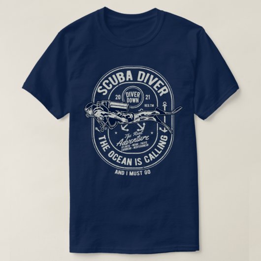 SCUBA Diver I Must Go T-shirt (Design voorkant)