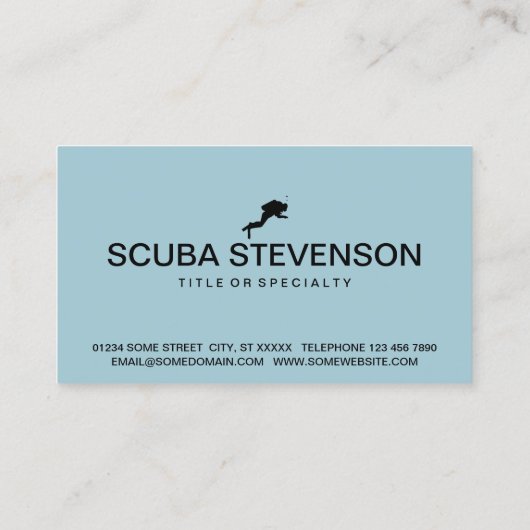 Scuba Diver Icon visitekaartje (Achterkant)