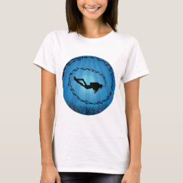 Scuba Diver in een visetallig onderwater T-shirt
