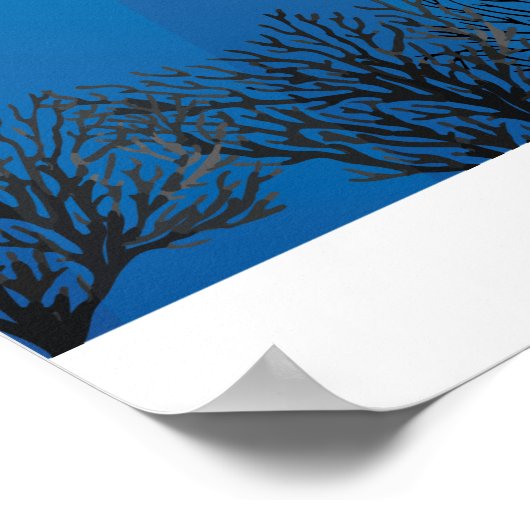 Scuba Diver in een visschok Poster (Hoek)