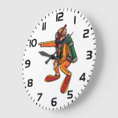 Scuba Diver in Orange Wetsuit Pointing Grote Klok (Hoek)