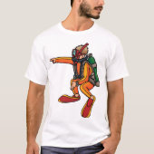 Scuba Diver in Orange Wetsuit Pointing T-shirt (Voorkant)