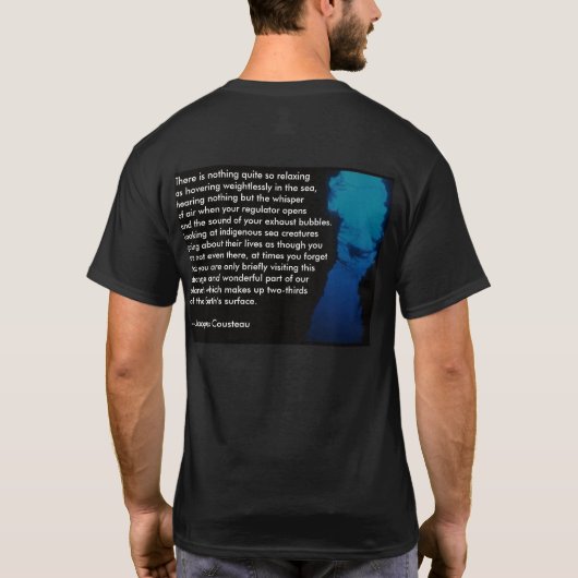 Scuba Diver, Jacques Cousteau T-shirt (Achterkant)