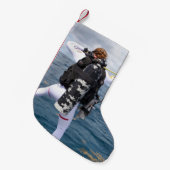 Scuba Diver Jump Kleine Kerstsok (Voorkant (Hangend))