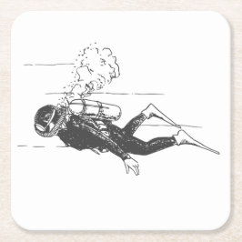 Scuba Diver Kartonnen Onderzetters