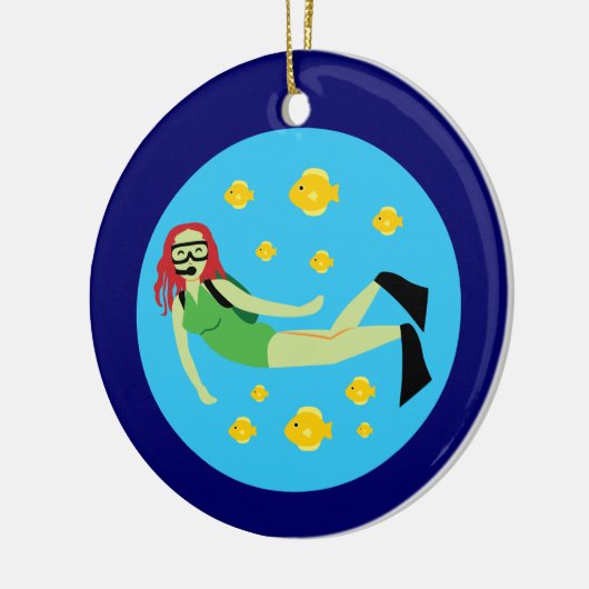 Scuba Diver Keramisch Ornament (Links)
