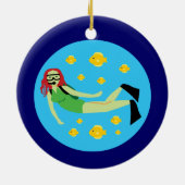 Scuba Diver Keramisch Ornament (Achterkant)