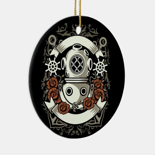 Scuba Diver Keramisch Ornament (Rechts)